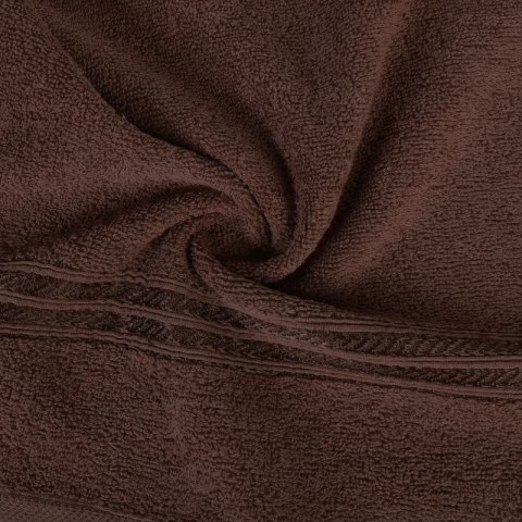 Ręcznik z żakardową bordiurą LORI 50x90 cm kolor brązowy Ręcznik z żakardową bordiurą LORI 50x90 cm kolor brązowy