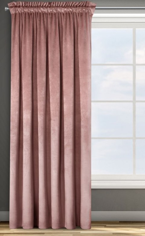 Zasłona gotowa na taśmie ROSA 140x270 cm kolor różowy