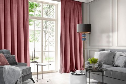 Zasłona gotowa na taśmie ROSA 140x270 cm kolor różowy