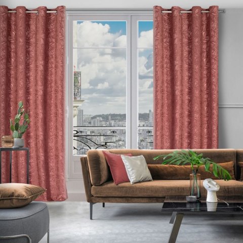 Zasłona gotowa OCTAVIA 140x250 cm kolor ciemnoróżowy