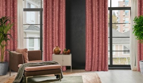 Zasłona gotowa OCTAVIA 140x250 cm kolor ciemnoróżowy