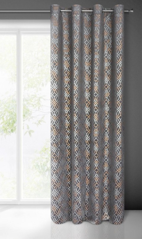 Zasłona gotowa ARETA 140x250 cm kolor stalowy