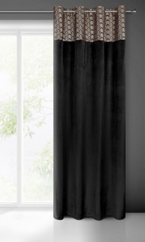 Zasłona gotowa ELEN 140x250 cm kolor czarny