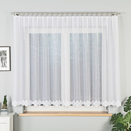 Firanka żakardowa na metry 023405 wysokość 150 cm kolor biały