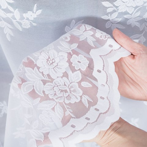 Firanka żakardowa 098597 wysokość 150 cm kolor biały Firanka żakardowa 098597 wysokość 150 cm kolor biały