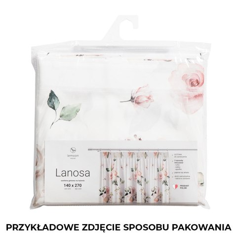 Zasłona gotowa na taśmie LANOSA 140x270 cm kolor różowy Zasłona gotowa na taśmie LANOSA 140x270 cm kolor różowy