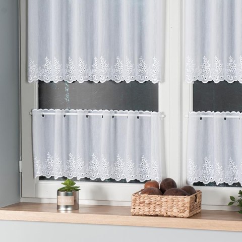 Zazdrostka haftowana 044088 wysokość 30 cm kolor biały Zazdrostka haftowana 044088 wysokość 30 cm kolor biały