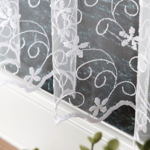 Zazdrostka haftowana 908958 wysokość 60 cm kolor biały Zazdrostka haftowana 908958 wysokość 60 cm kolor biały