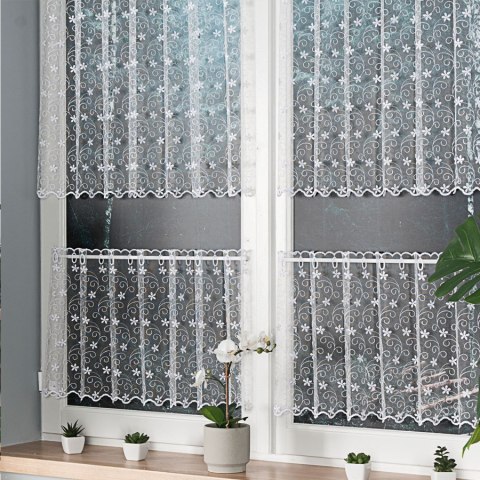 Zazdrostka haftowana 908958 wysokość 80 cm kolor biały Zazdrostka haftowana 908958 wysokość 80 cm kolor biały