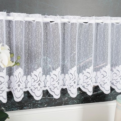 Zazdrostka żakardowa 023405 wysokość 30 cm kolor biały Zazdrostka żakardowa 023405 wysokość 30 cm kolor biały