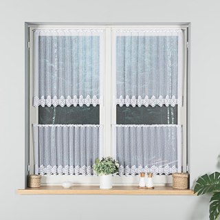 Zazdrostka żakardowa 023405 wysokość 70 cm kolor biały