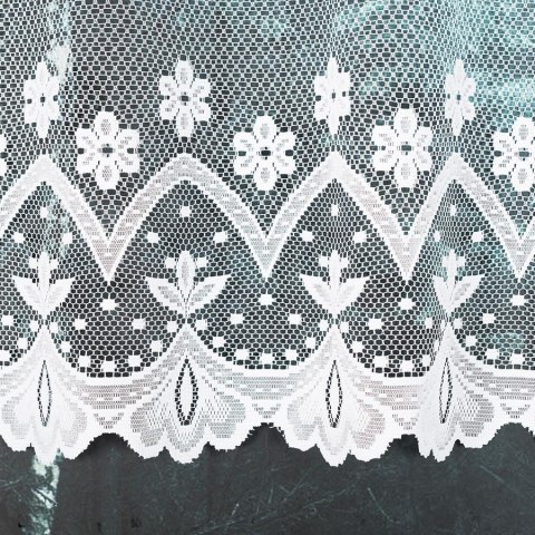 Zazdrostka żakardowa 004421 wysokość 40 cm kolor biały