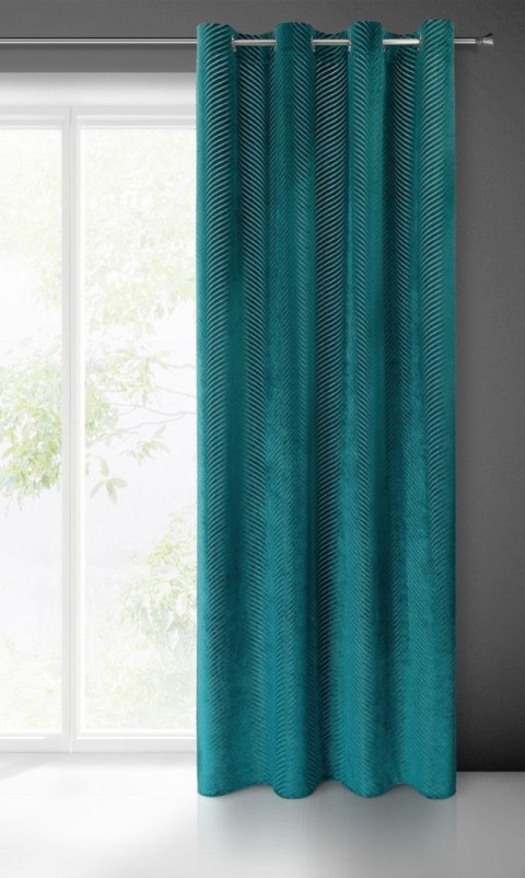 Zasłona gotowa LUSSI 140x250 cm kolor ciemnoturkusowy