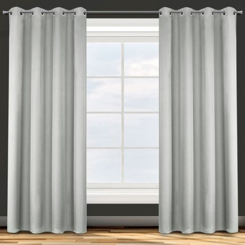 Zasłona z jednobarwnej, gładkiej tkaniny ADORE 140x250 cm kolor stalowy