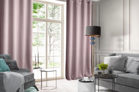 Zasłona gotowa na taśmie ROSA 140x270 cm kolor pudrowy