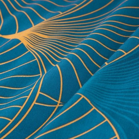 Komplet pościeli z makosatyny LOTOS 160x200 cm kolor ciemnoturkusowy