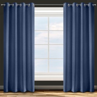 Zasłona z jednobarwnej, gładkiej tkaniny ADORE 140x250 cm kolor granatowy