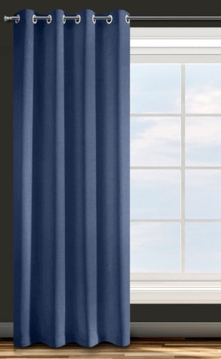 Zasłona z jednobarwnej, gładkiej tkaniny ADORE 140x250 cm kolor granatowy