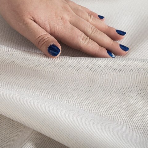 Tkanina dekoracyjna wodoodporna EMMA wysokość 305 cm kolor biały ze złotym lurexem