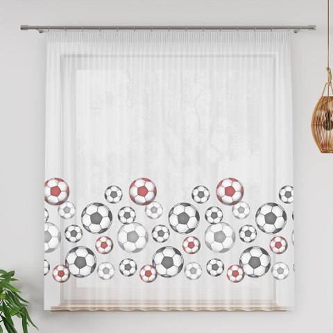 FUTBOL Firanka z ołowianką WOAL, wysokość 157cm, kolor 002 czerwony D00051/WOP/002/000157/1 FUTBOL Firanka z ołowianką WOAL, wysokość 157cm, kolor 002 czerwony D00051/WOP/002/000157/1