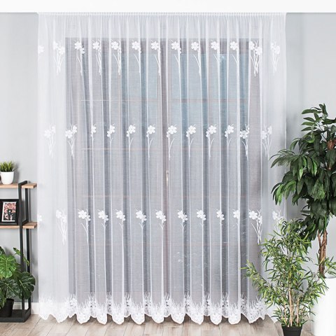 Firanka żakardowa 090292 wysokość 250 cm kolor biały