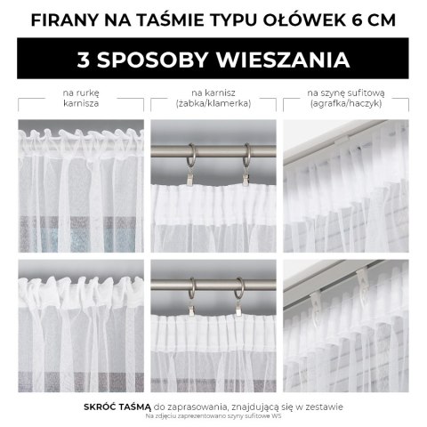 MELISSA Firana gotowa 000433 na taśmie, szerokość 140 x wysokość 270cm, kolor 001 biały 000433/FGT/001/140270/1