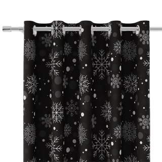 SNOWFLAKE Tkanina dekoracyjna VELVET, 140cm, kolor 005 czarny ze srebrnym DBN004/VEL/005/140000/1