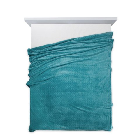 Ciepły i puchaty koc CINDY 170x210 cm kolor turkusowy Ciepły i puchaty koc CINDY 170x210 cm kolor turkusowy