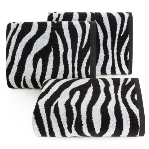 Ręcznik bawełniany ZEBRA 70x140 cm kolor czarny Ręcznik bawełniany ZEBRA 70x140 cm kolor czarny