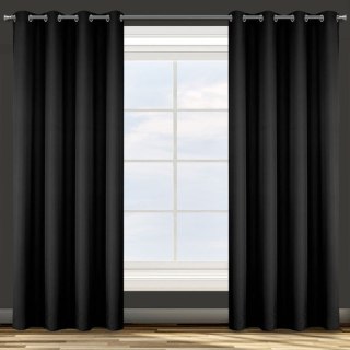 Zasłona z jednobarwnej, gładkiej tkaniny ADORE 140x250 cm kolor czarny